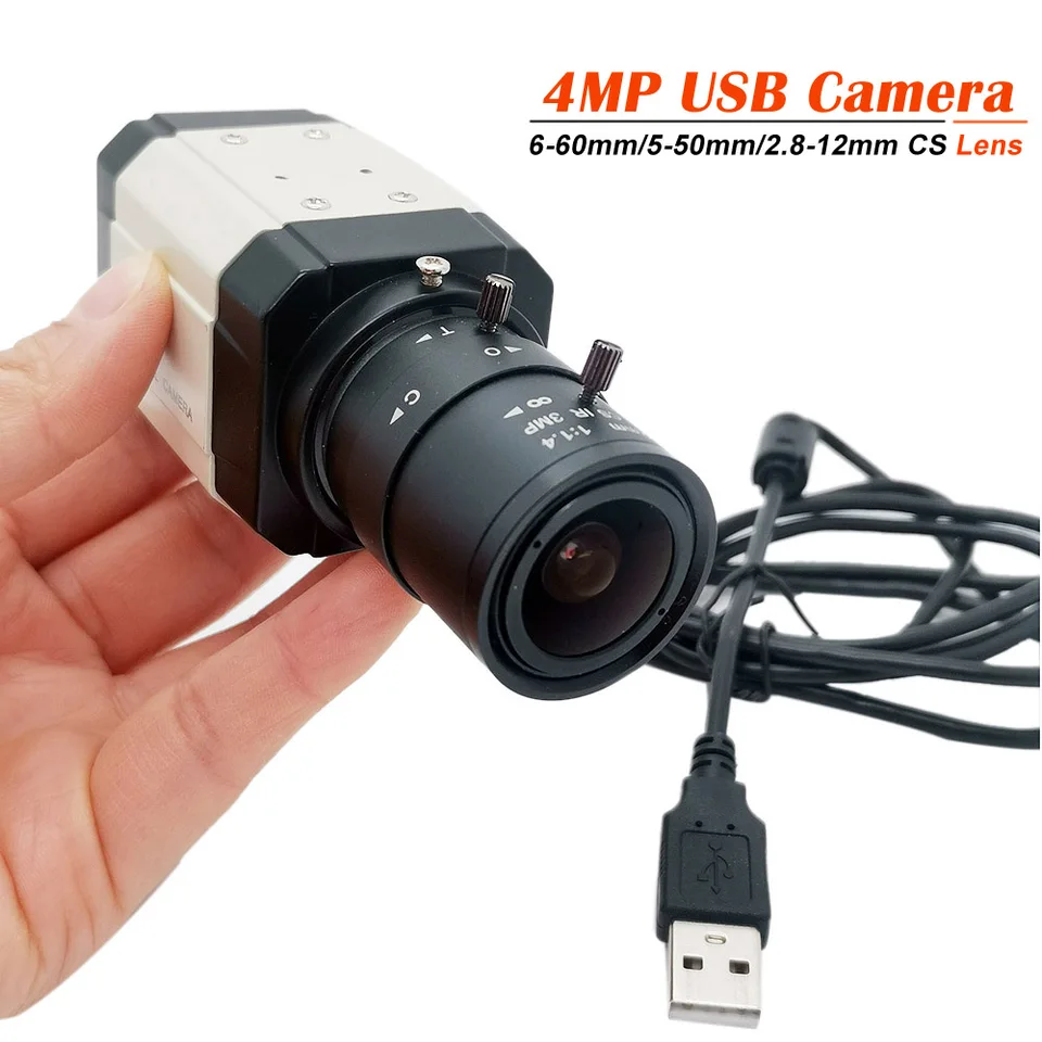 HD 4MP USB fotoaparát 6-60 mm 5-50 mm 2,8-12 mm Manuál Zoom Varifocal Lens 4.0 Megapixel Mini Box PC Webcam pre Skype/Video Calling Reco