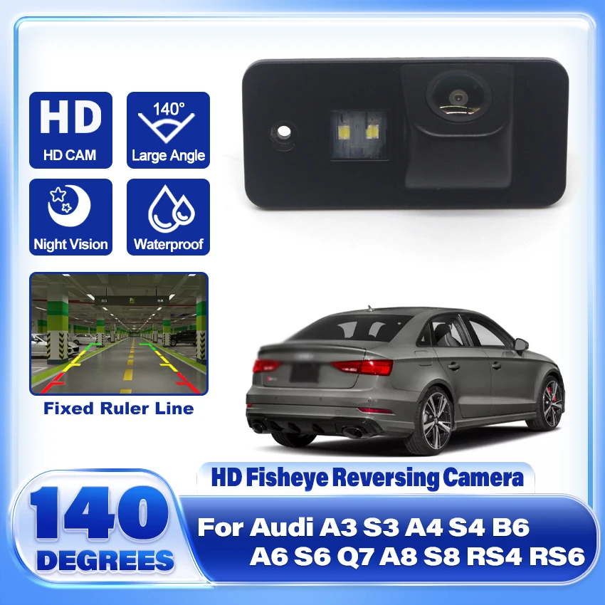HD CCD 1080P Zadná kamera pre auto pre Audi A3 S3 A4 S4 B6 A6 S6 Q7 A8 S8 RS4 RS6 Night Vision Witerproof Zálohovacia kamera
