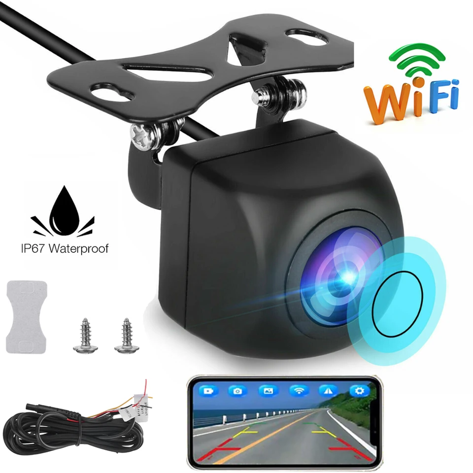 HD reverzná fotoaparát IP67 nepremokavá bezdrôtová bezdrôtová vozidlo Wi -Fi Zadné zobrazenie Camera Night Vision Zálohovacia kamera 175 stupňov pre Android iOS