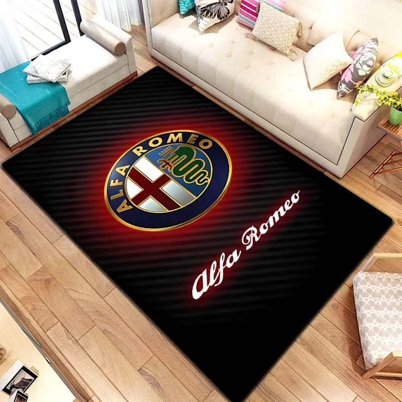 HD Sports Car A-Alfa Romeo Logo Domov obývacia izba dekorácia spálňa Hotel Office jogy rohož Rat Pohodlný koberec proti sklzu