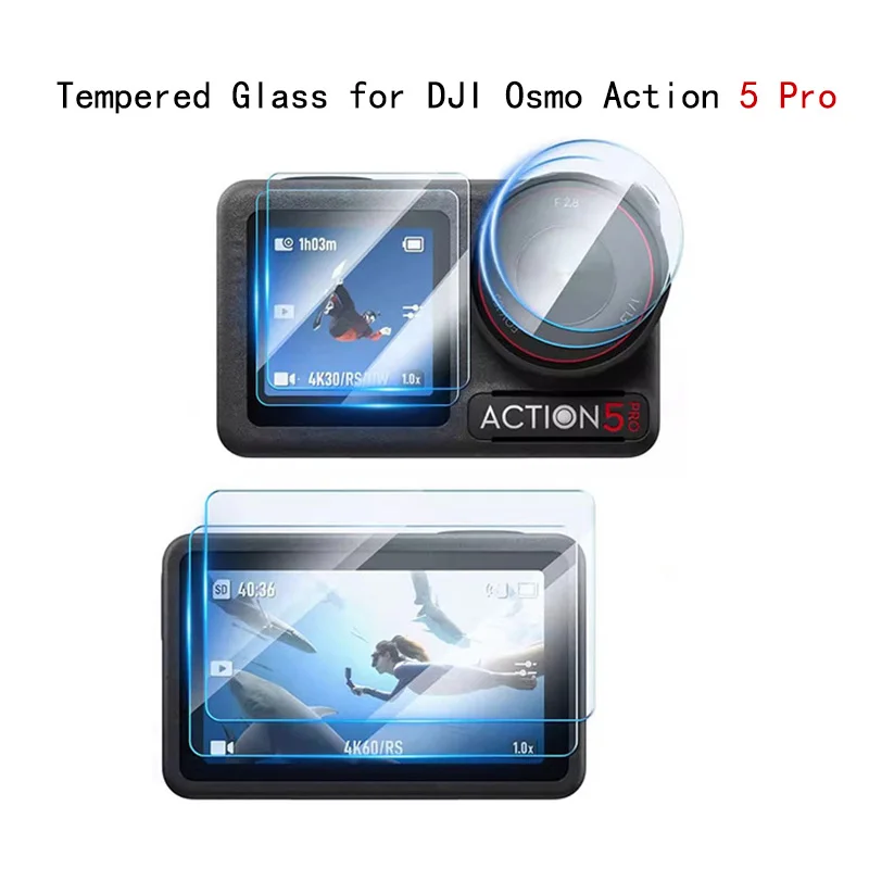 HD Tempered Glass Film pre DJI Osmo Action 5 Pro Camera Scraof Film Film pre obrazovku pre DJI Action 5 Pro Accessories