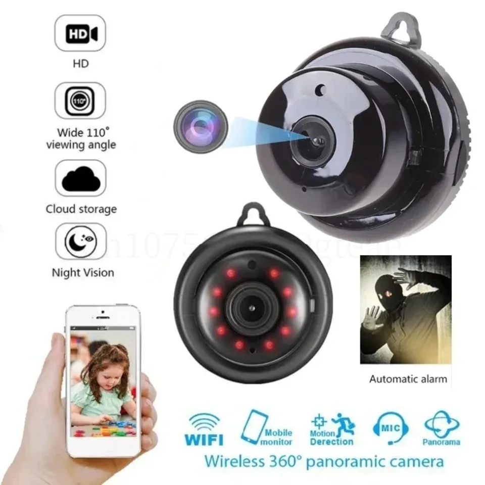 HD WiFi Mini Camera Pothook v štýle bezdrôtového detekcie pohybu Sledovanie kamery Smart Home Night Vision Recorder