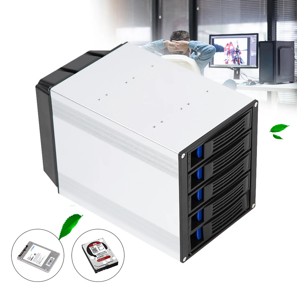 HDD CONSUROSURE HOT SWAP CAGE CAGE OBCHOD VLASTNÉHO VLASTNÉHO VLASTNÍKU - 5 HOT SWAP BAY Mobile Rack pre 3,5 palca HDD v 3x