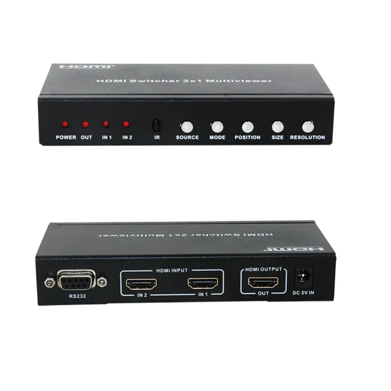 HDMI 2x1 Quad Screen Screen Multi Viewer Switch 2 v 1 out HDMI MultiView Switcher Switcher s Romote Control pre TV PC PS4 fotoaparát PS4