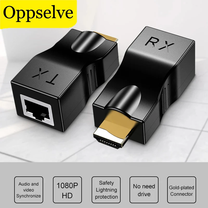 HDMI-kompatibilné predlžovacie HDM rozšírenie 30m CAT5E / 6 UTP LAN ethernet kábel RJ45 Rozšírenie LAN Network Connector pre PC TV box