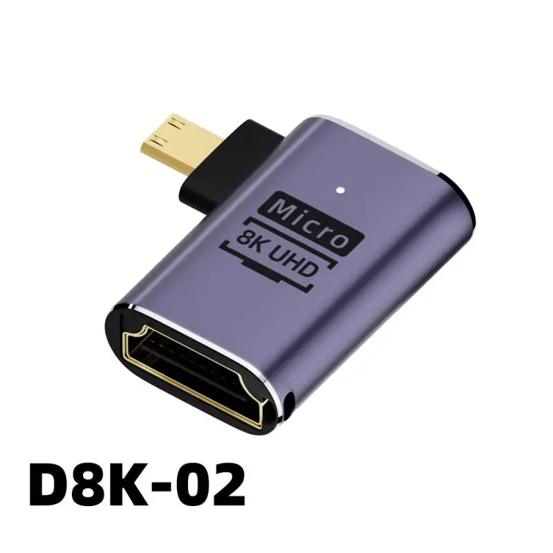 HDMI kompatibilný adaptér 90 270 stupňov pravý uhol samca pre ženský konvertor 8k konektor Mini / Micro HDMI kompatibilný predlžovač
