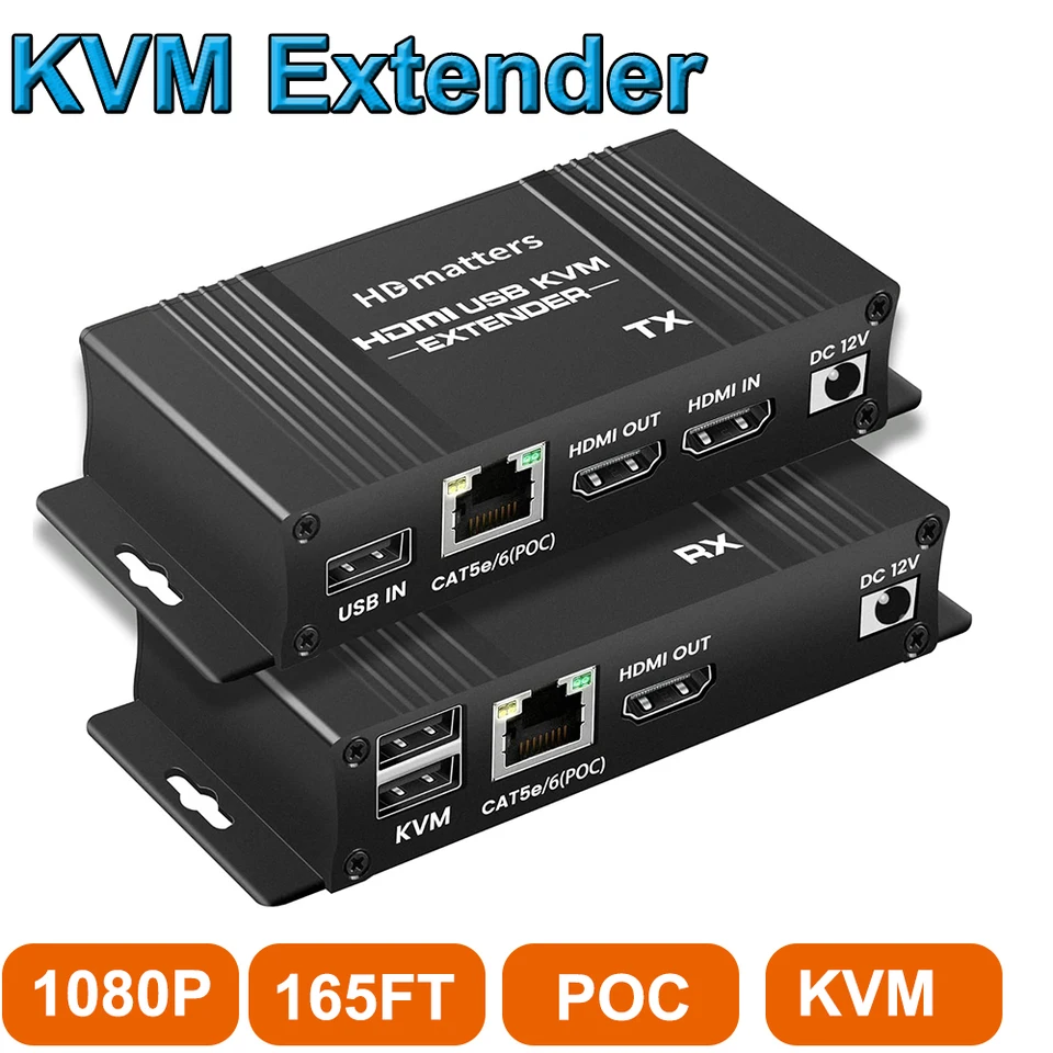 HDMI KVM Extender Over CAT5E/6 kábla až do 50 m 2,0 kVM HDMI Extender s HDMI slučkou pre PC Monitor notebooku 1080p a POC