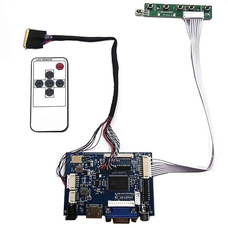 HDMI+VGA Monitorovacia súprava na riadiacu dosku pre LTN101NT02 B101AW06 LP101WSA 1024X600 LCD LED SCREVER SCREVER DIVODER