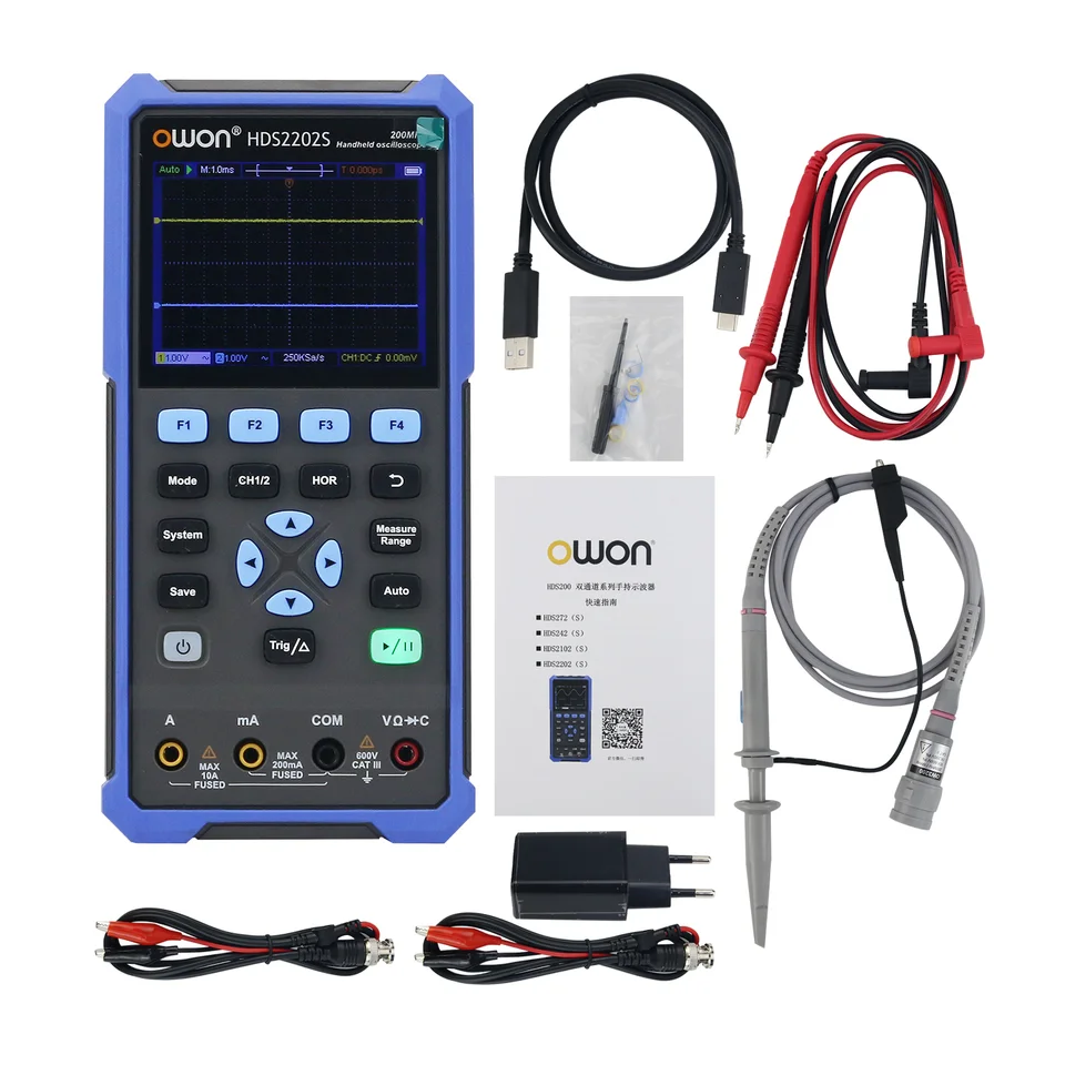 HDS2202/HDS2202S Dvoj kanálový digitálny osciloskop Owon HDS200 Vysoko výkonný digitálny osciloskop