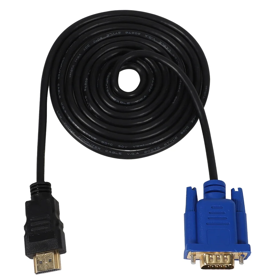 HDTV HDMI zlatý muž do VGA HD-15 Muž 15pinový adaptér kábel 6 stôp 1,8 m 1080p