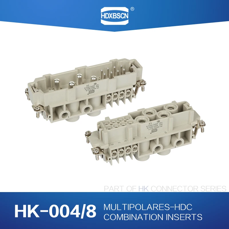 HDXBSCN HARTING Priemyselný obdĺžnikový konektor HDC HK-004/8-M/F jadro 10A Vodotesná letecká zástrčka