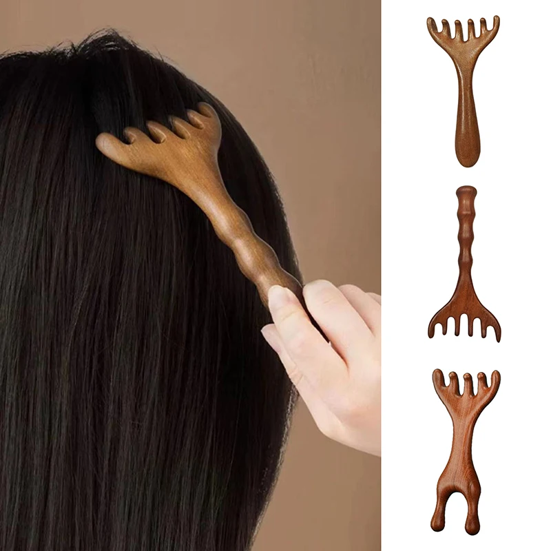 HEAD Meridian Massage HEAD hlava čela pokožky hlavy gua Sha Scraping Massager Sandalwood široké zubné tváre Guasha Scraping Body Masáž