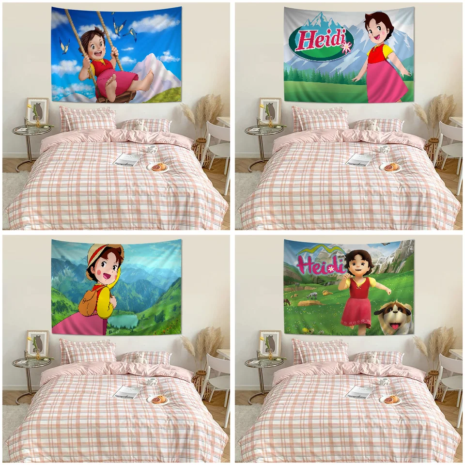Heidi Cartoon Cartoon Tapestry Art Art Science Room Home Decor Wall zavesenie domáceho dekorácie
