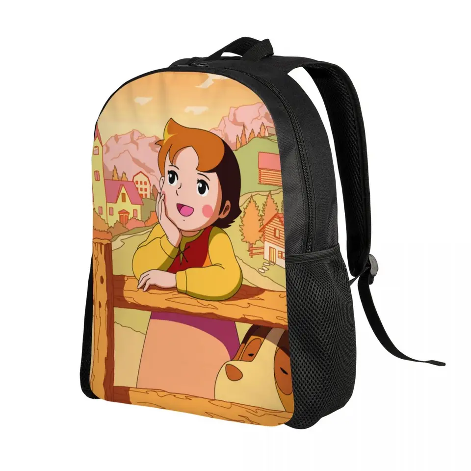 Heidi Think batohy pre ženy Men College School Študenti Bookbag sa hodí k 15 palcovým notebookom karikatúry Anime Alps Mountain Girl Bags