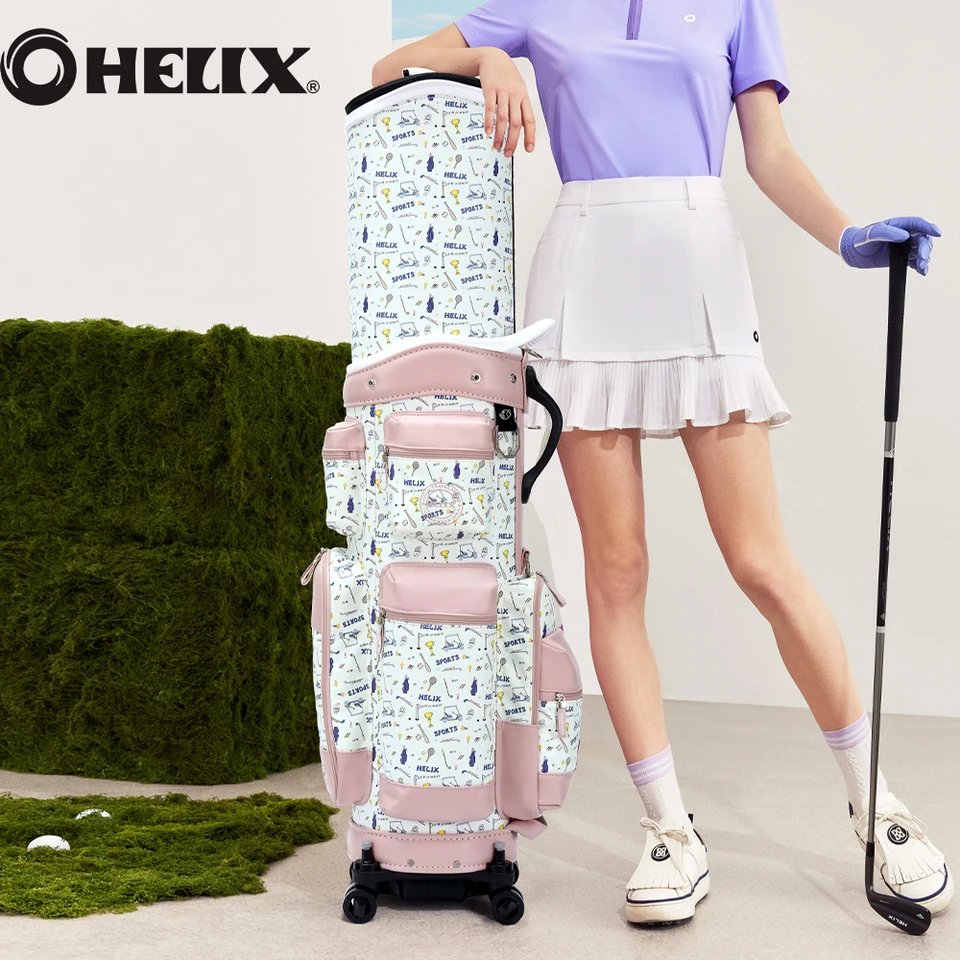 Helix 2024 Dámske golfové tašky so 4 kolesami a zatiahnuteľným horným krytom na cestovanie tiež denne používajú