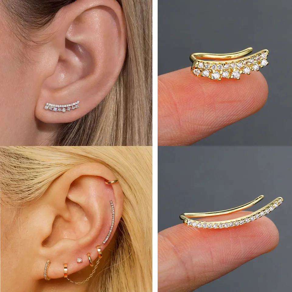 Helix lalok piercing náušnice dlhé sponky na uší spona na náušnice pre ženy