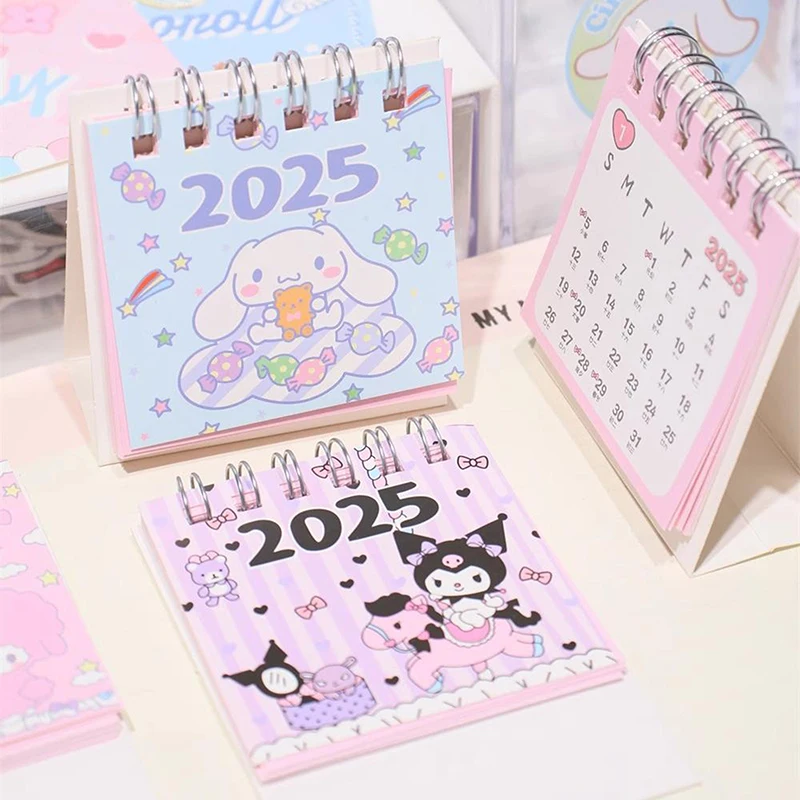 Hello Kitty 2025 Kalendár Sanrio Desk Calendar Ornament Cartoon Kawaii Planner Agenda Denné mesačné kancelárske potreby kancelárskych potrieb