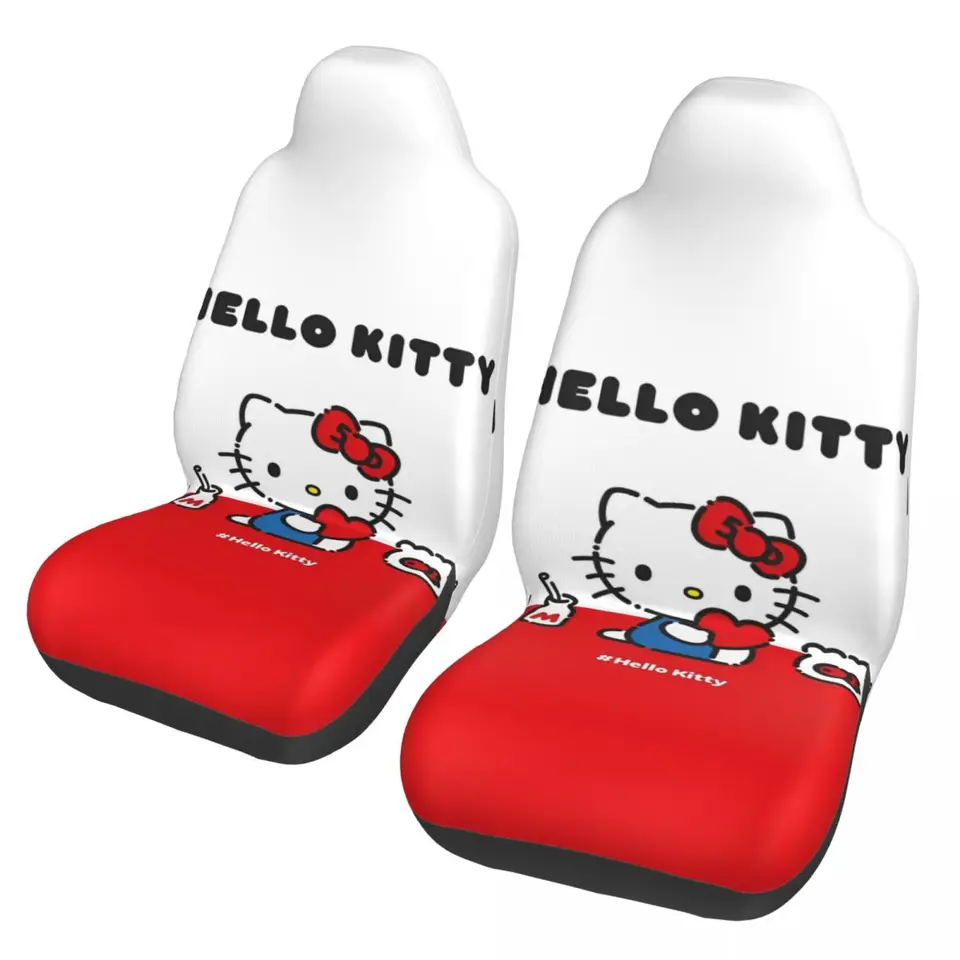 Hello Kitty Autosed Sedadla Odolné poťahy sedadiel 2 kusy Univerzálne vhodné pre autá SUV SUV a TRACK