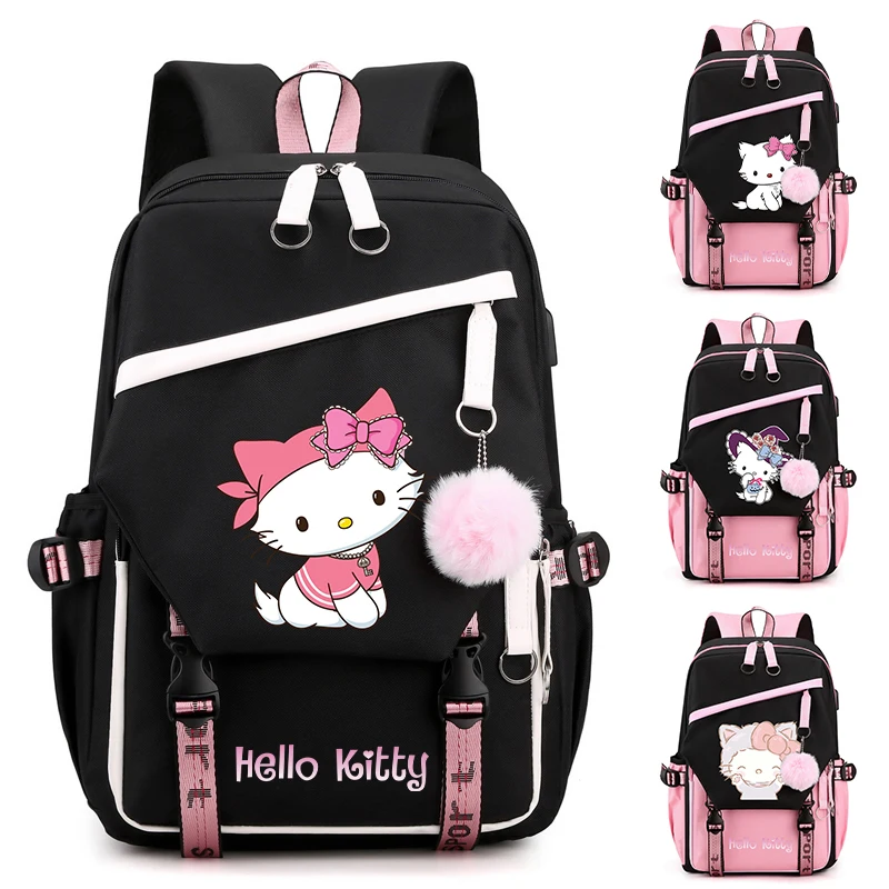 Hello Kitty Batoh Teenage Girl Boy Back to School Backpack Hildren School Bag Women Women Rucksnack Canvas Fľaša karikatúra Mochilas