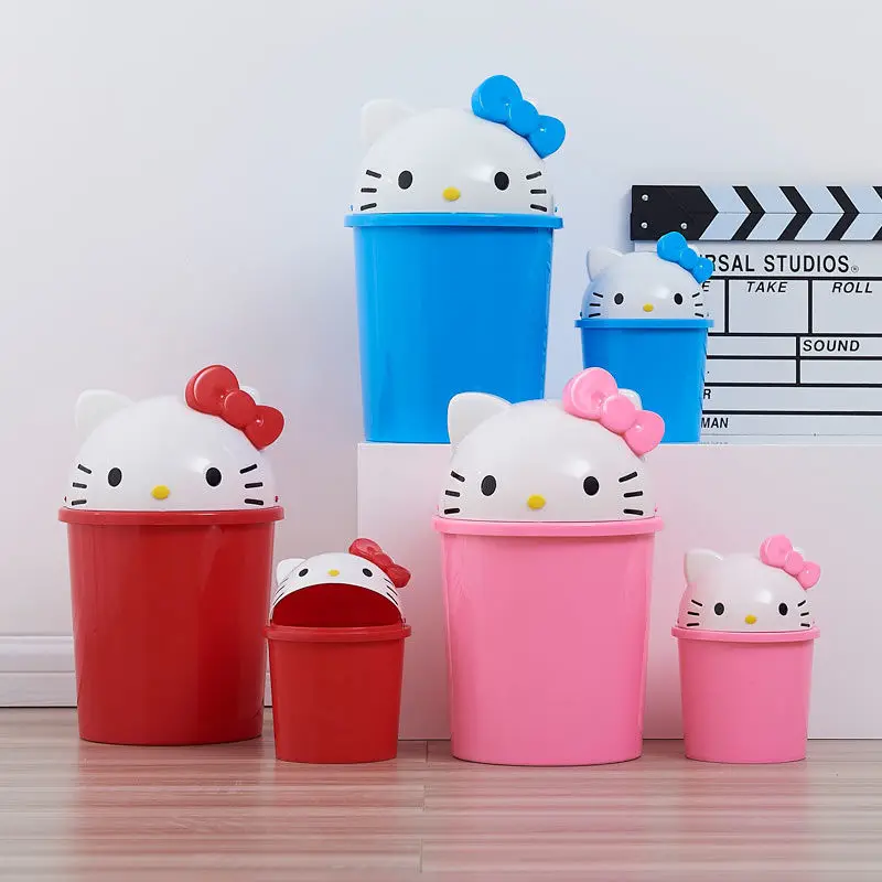 Hello Kitty Clamshell Požiarny odpadky môže zlyhať odpadky na odpadky Binsanrio kawaii Trash Can Izba