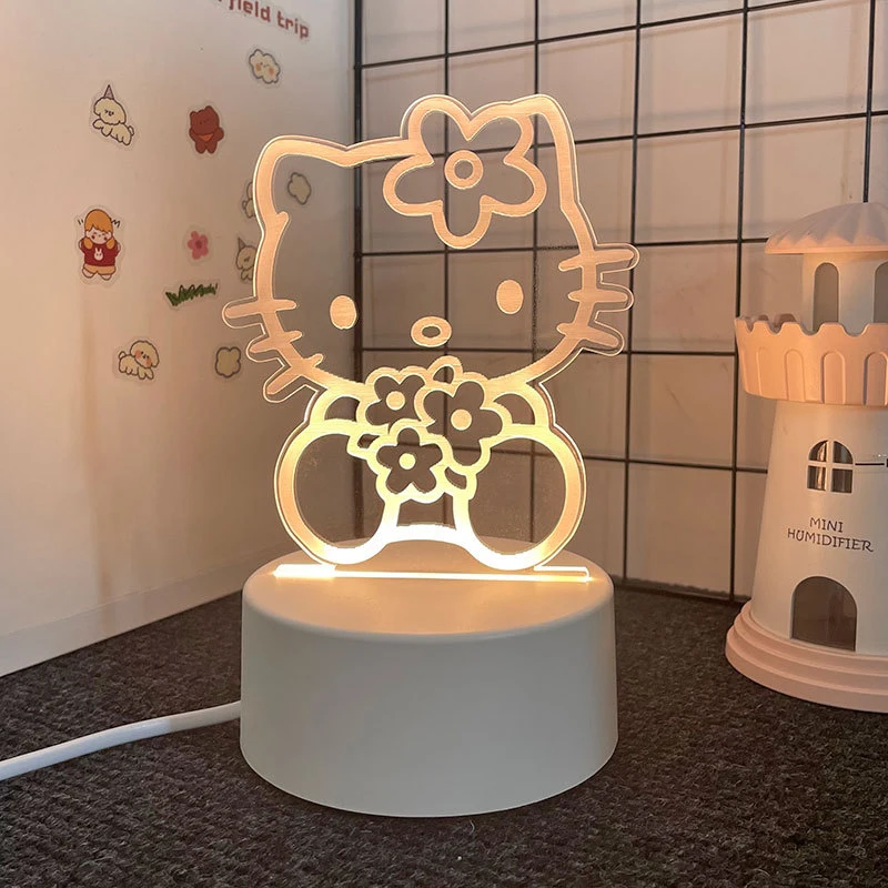 Hello Kitty Kerokero Keroppi My Melody Creative Cartoon Night Light Atmosféra Svetlo Kawaii Girl Srdce Birthday Gift