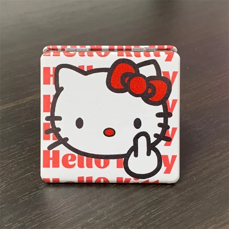 Hello Kitty Mirror Prenosné malé zrkadlo Hello Kitty Sanrio Prenosné skladacie zrkadlá obojstranný vzor make-up darček pre dievča