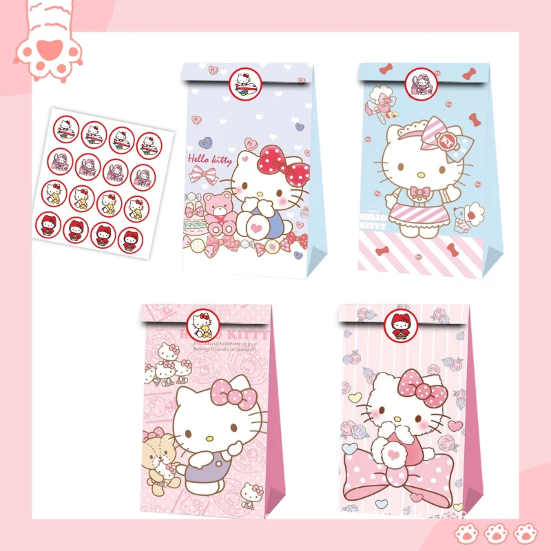 Hello Kitty moja melódia Narodeninové oslavy dekorácie Sanrio Kuromi Candy Darčeková taška na balenie papiera halloween anime 12ks