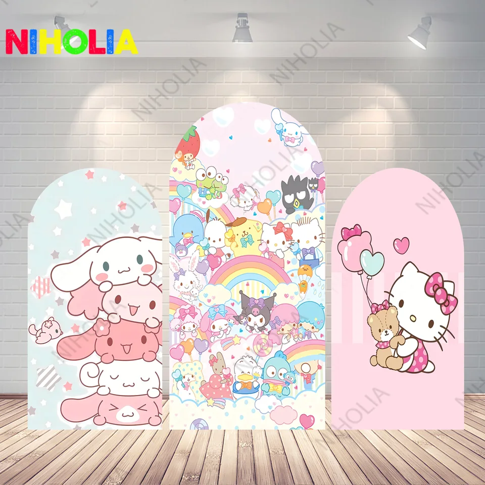 Hello Kitty Photo Pozadie Cinnamoroll Arch Cover Cover Kids narodeninové oslavy dekorácie svadobné pozadie dvojhry foto stánky rekvizity