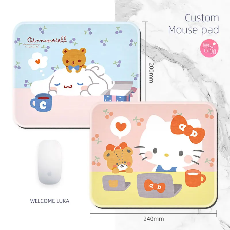 Hellokitty Mouse podložky Kawaii Sanrio Cinnamoroll Počítač roztomilý nepravidelný protišmykový stolný stôl počítačový počítač klávesnica Pad Girls Darček