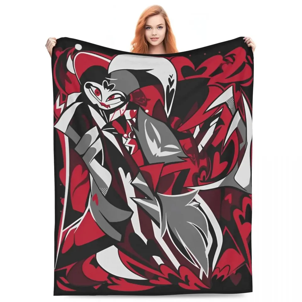 Helluva Boss Cartoon Drave Velvet tlač priedušný ultra mäkký hádzanie prikrývky pre prikrývku
