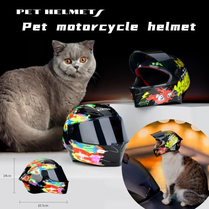 Helma pre domáce zvieratá, mini prilba pre motocykle Cat Dog, prilba na motocyklovej bábike vhodná pre prilby hračiek s obvodom hlavy 35 cm