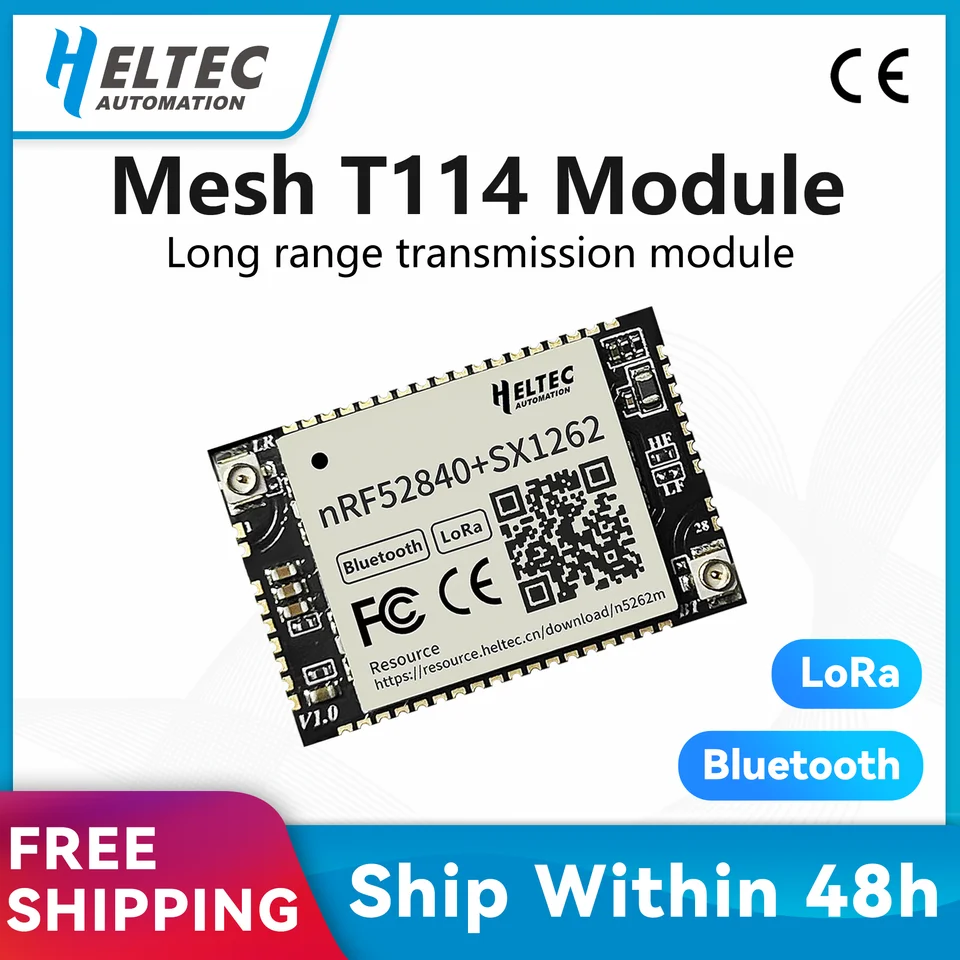 Heltec Meshtastic Tracker T114 Messový modul Lorawan NRF52840 SX1262 LORA BLE ARDUINO Nízky výkon 3 ~ 10 km prenosový rozsah