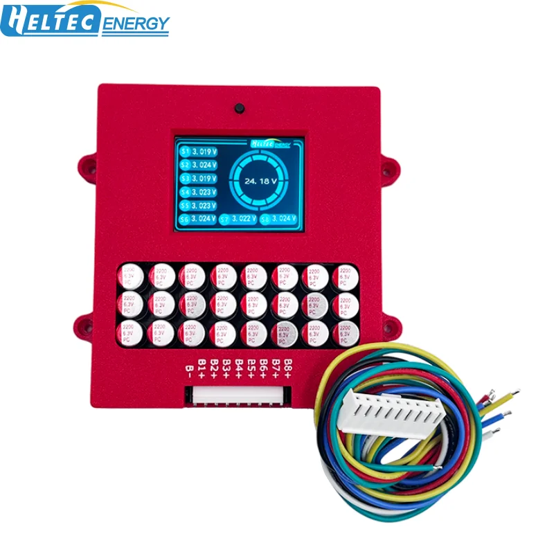 Heltecbms 24v LiPo/LifePo4 Ballancer Ballancer 8S Active Balancer s napäťovým displejom Tft Tester 5a Equitor