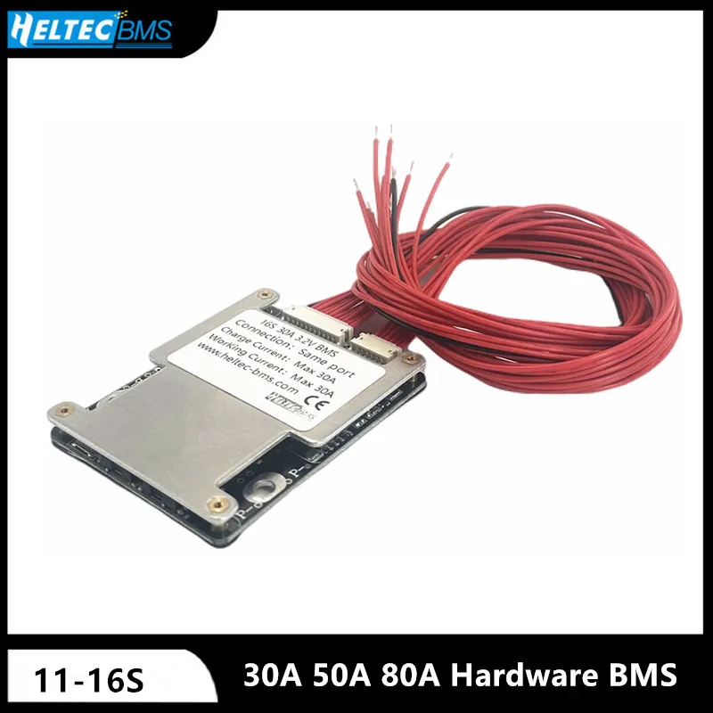 HELTECBMS BMS 16S 48V LIFEPO4 Batéria 30a 50a 80a Lipo Litium /LifePO4 BATTERS BMS 48V 13S 60V Systém správy batérií