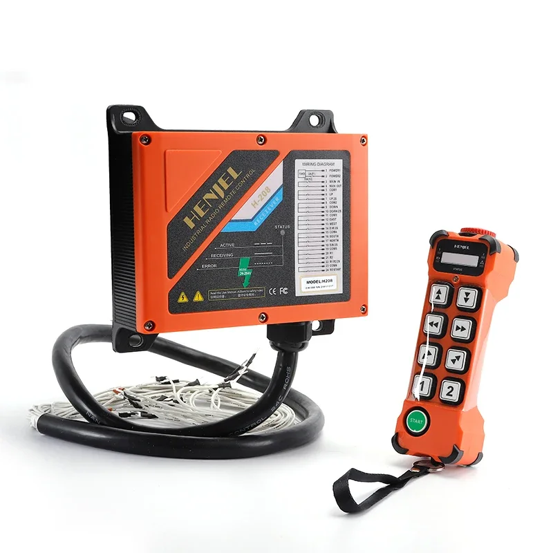 Henjel H208 Dvojitá rýchlosť 8 tlačidlá priemyselného bezdrôtového žeriavu Rádio Radio Control 2 vysielače a 110V 220V 380V prijímača