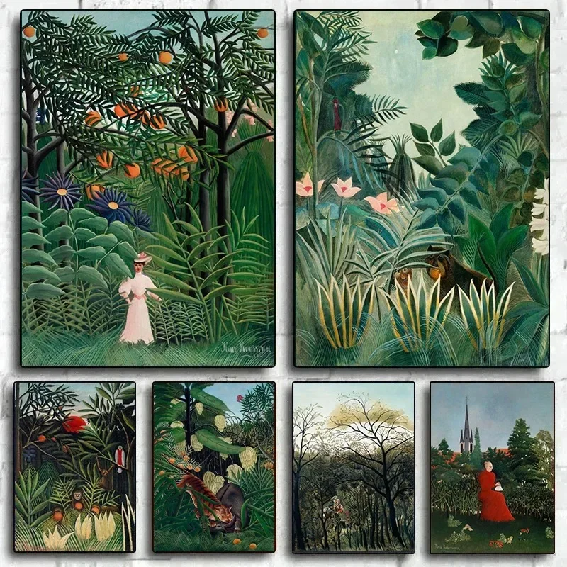 Henri Rousseau krajina maľba maľba moderné lesné nástenné výtlačky pre obývaciu izbu dekorácie slávne plagáty a obrázky