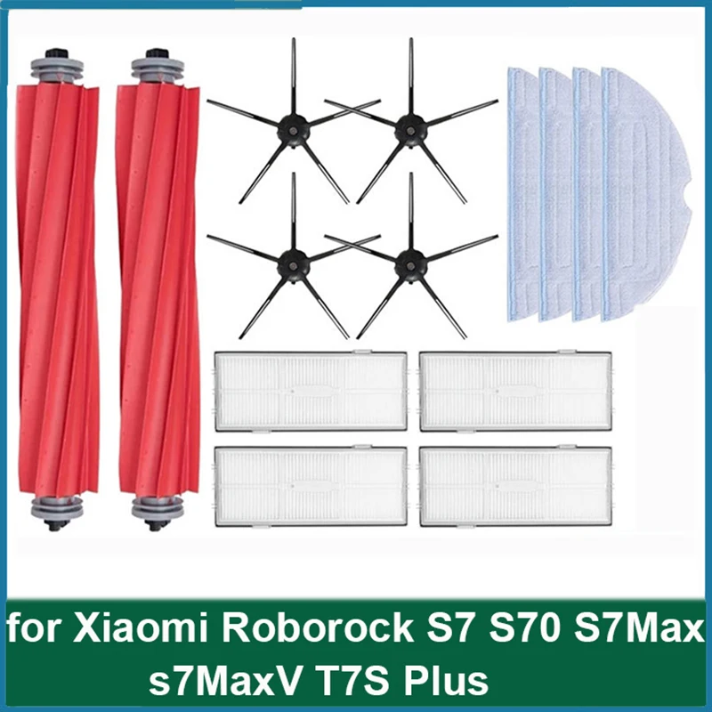HEPA Filter Hlavná bočná kefka MOPS MOPS pre Roborock S7 S70 S7max S7maxv T7S Plus súpravy VACUAM CEMSPRECT PRÍSLUŠENSTVO