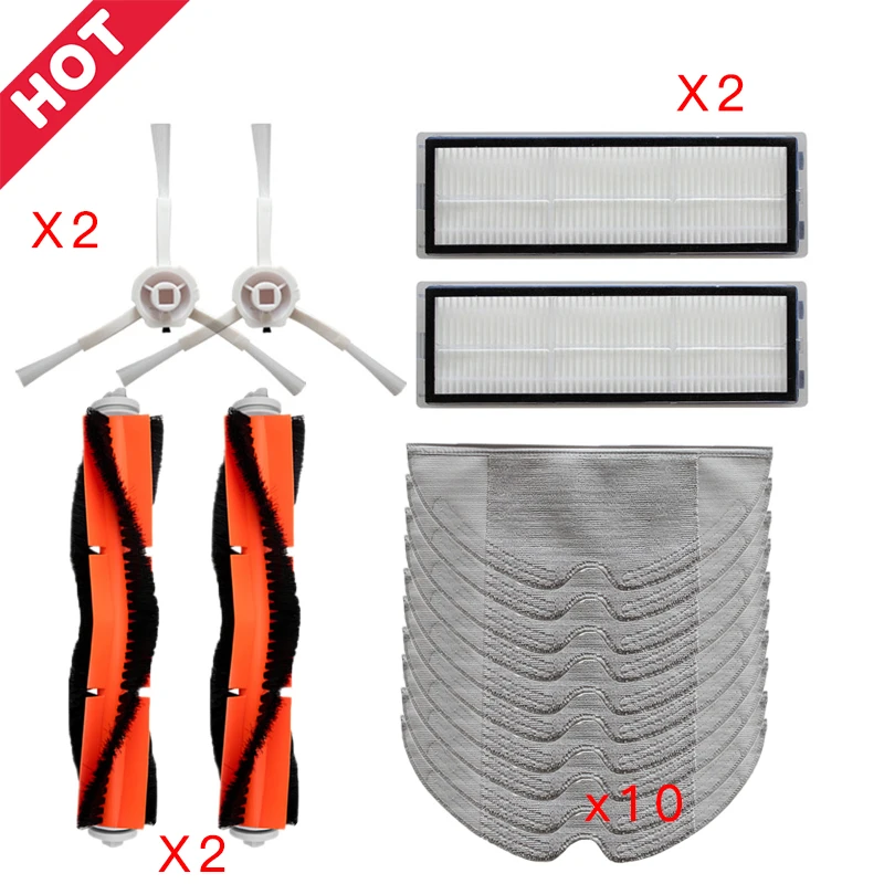 HEPA filter náhradný mop handry handry hlavný bočný valcový kefka pre Xiaomi Mijia 1c robotový vysávač robota