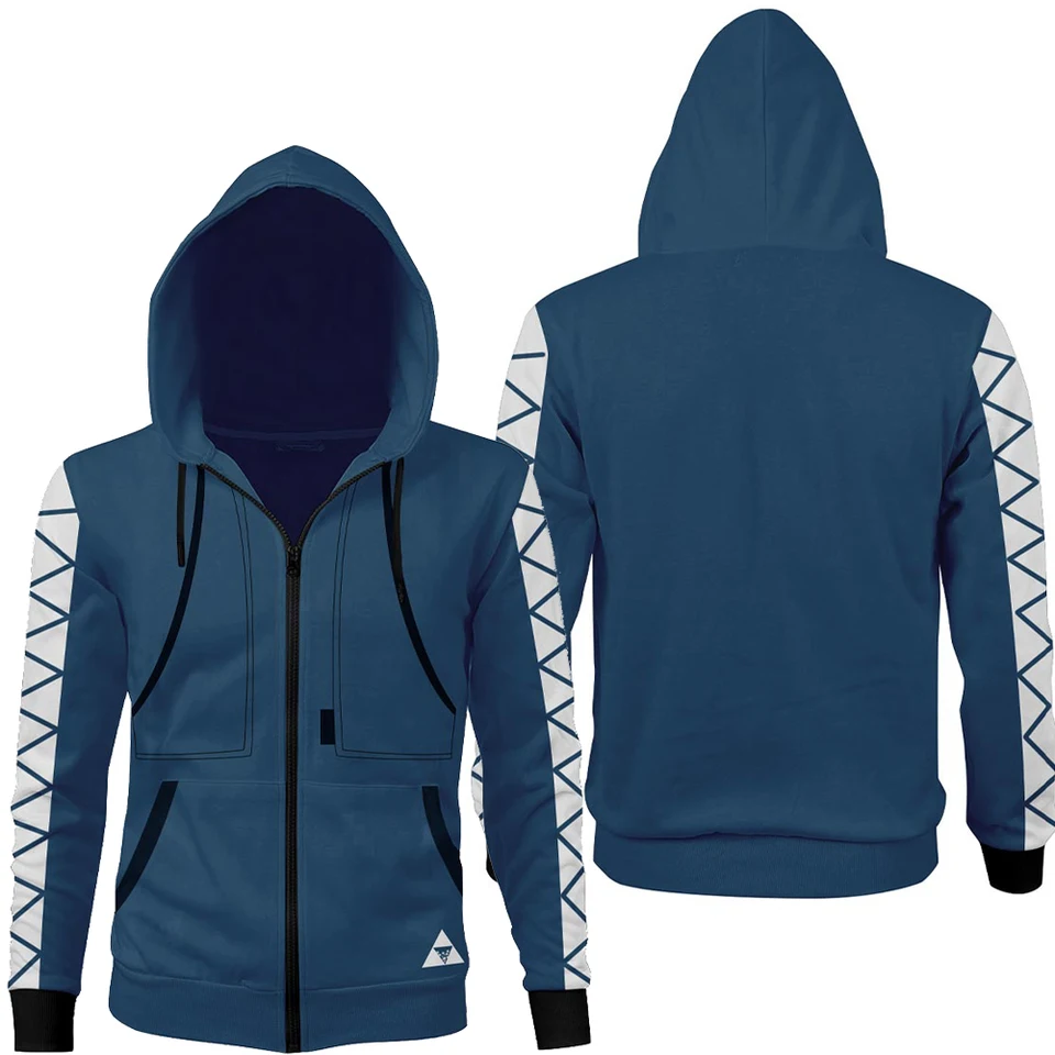 Hercules Idia shroud kapucňa bunda zips Up Zipper Strover Coat Pullover Anime Game Twisted Wonderland Cosplay kostým móda