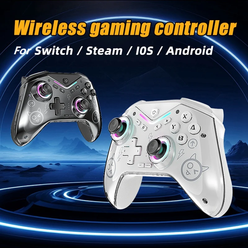 Herná konzola Wireless Game Controller Programovateľná gamepadová sála Joystick Support pre Switch/Steam/iOS/Android odolná čierna čierna