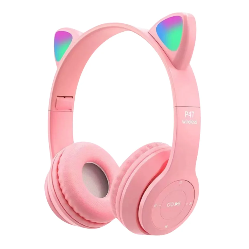 Herné headset Cat Ucho Bluetooth-kompatibilné prilby žiaria svetlo nadmerné náhlavné súpravy stereofónne basové športové slúchadlá pre počítač