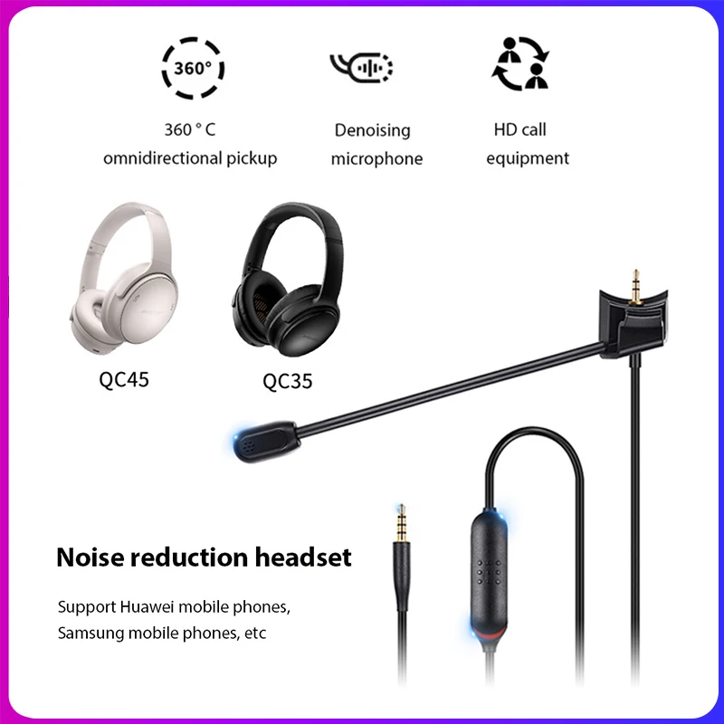 Herné slúchadlá mikrofónové herné náhlavné príslušenstvo pre BOSE QC35 QC45 Microfón Mic 3,5 mm