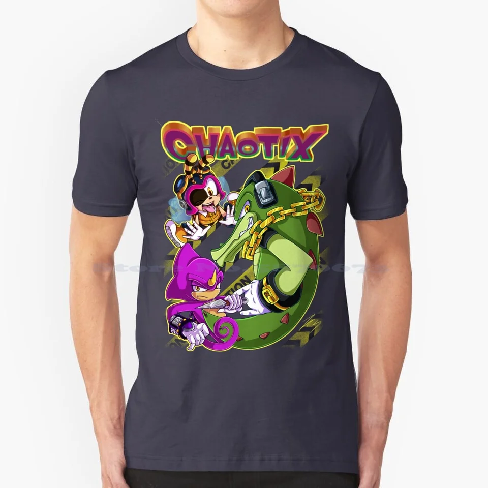 Heroes-Team Chaotix T Trišt 100% Cotton Tee Heroes Team Chaotix Gamecube Retro the Hedgehog Comics Espio The Chameleon Vector