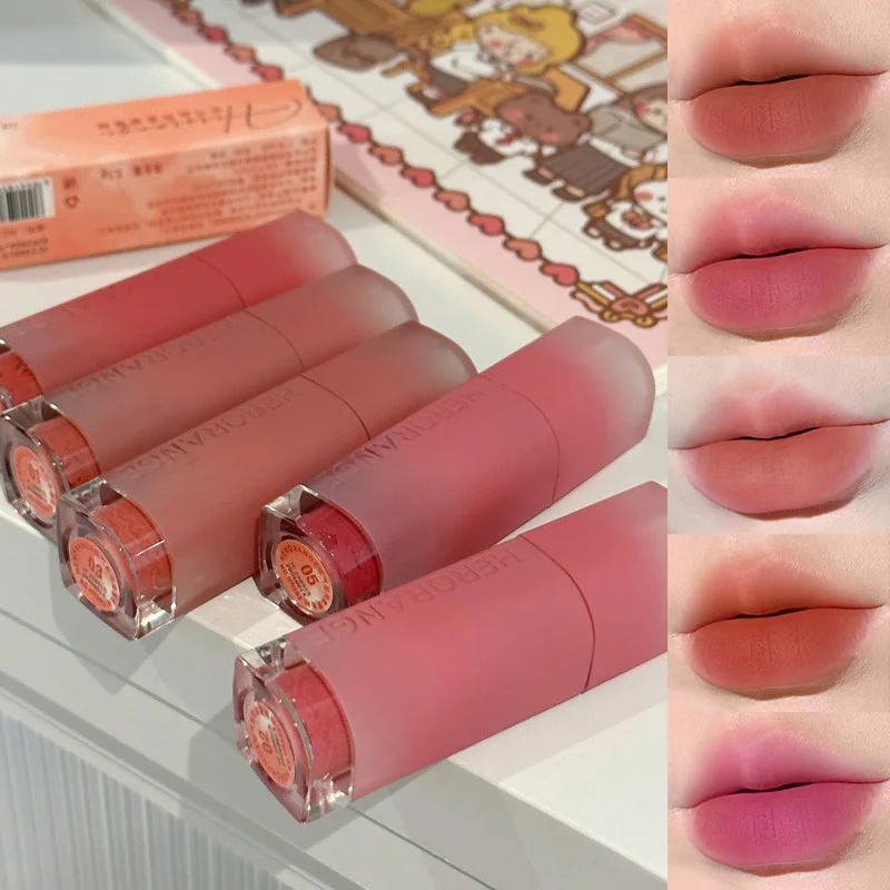 Herorange Air Cheese Velvet Lip Tint-matná povrchová úprava, vylepšenie kožného tónu, dlhé nosenie, vysoko pigmentované,