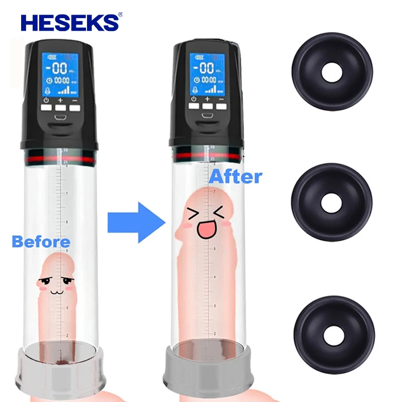 Hesks Automatické penisové čerpadlo Vákuové čerpadlo Erekcia Erekcia Elektrický mužský masturbácia Pen