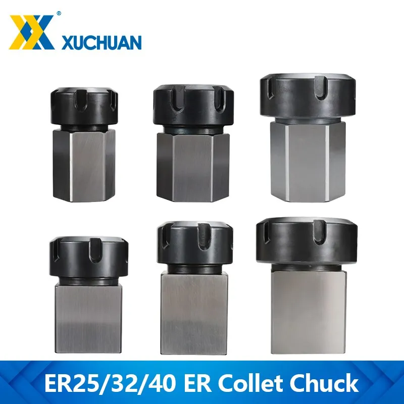 Hex/Square Spring Collet Držiteľ ER25 ER32 ER40 ER COLLET Chuck CNC Lathe Nástroj pre blok gravírovania stroja Collet