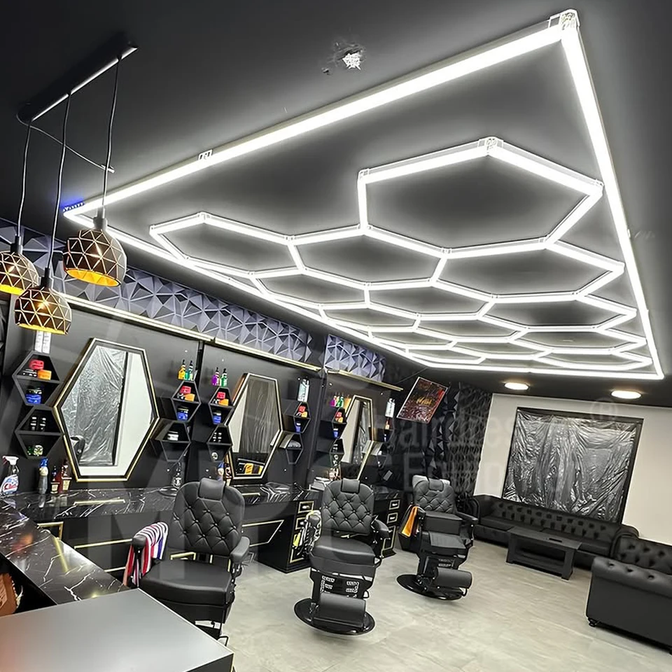 Hexagon LED stropné svetlo pre holičstvá osvetlenie 110V-240V HOUNDOMB TRUCH LIVETS pre osvetlenie garážovej dielne v telocvični