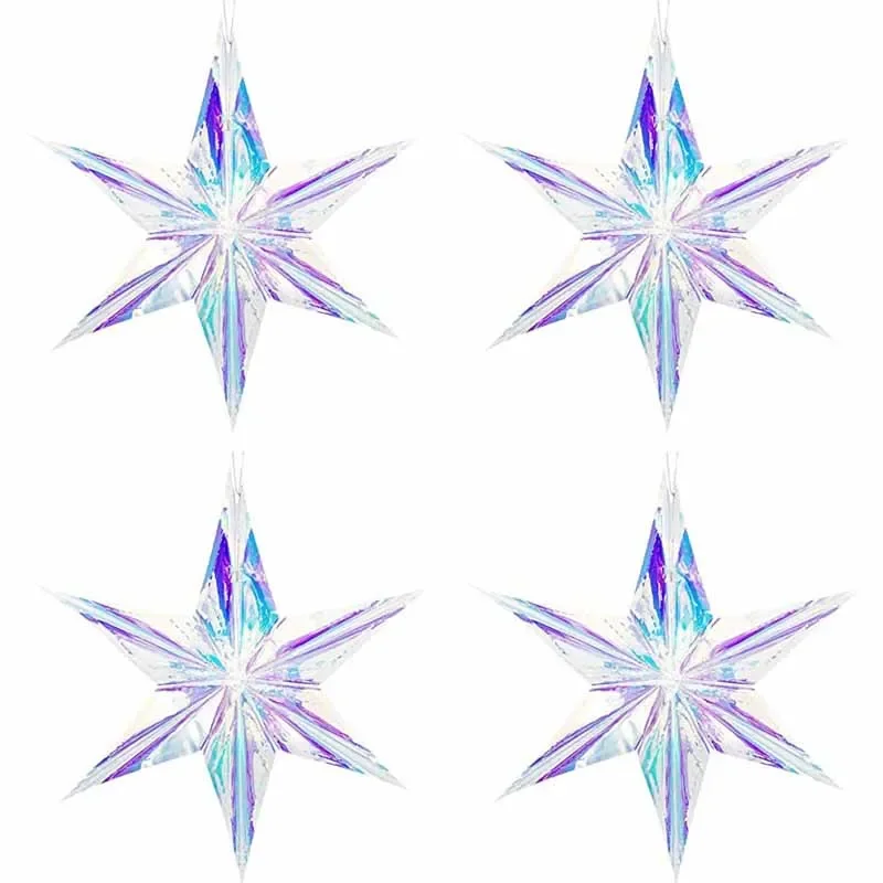 Hexagon Star Hanging Garland Farebný film 3D skladacia bannerová dekorácia pre svadobnú narodeninovú oslavu Windows Domáca kancelárska spálňa