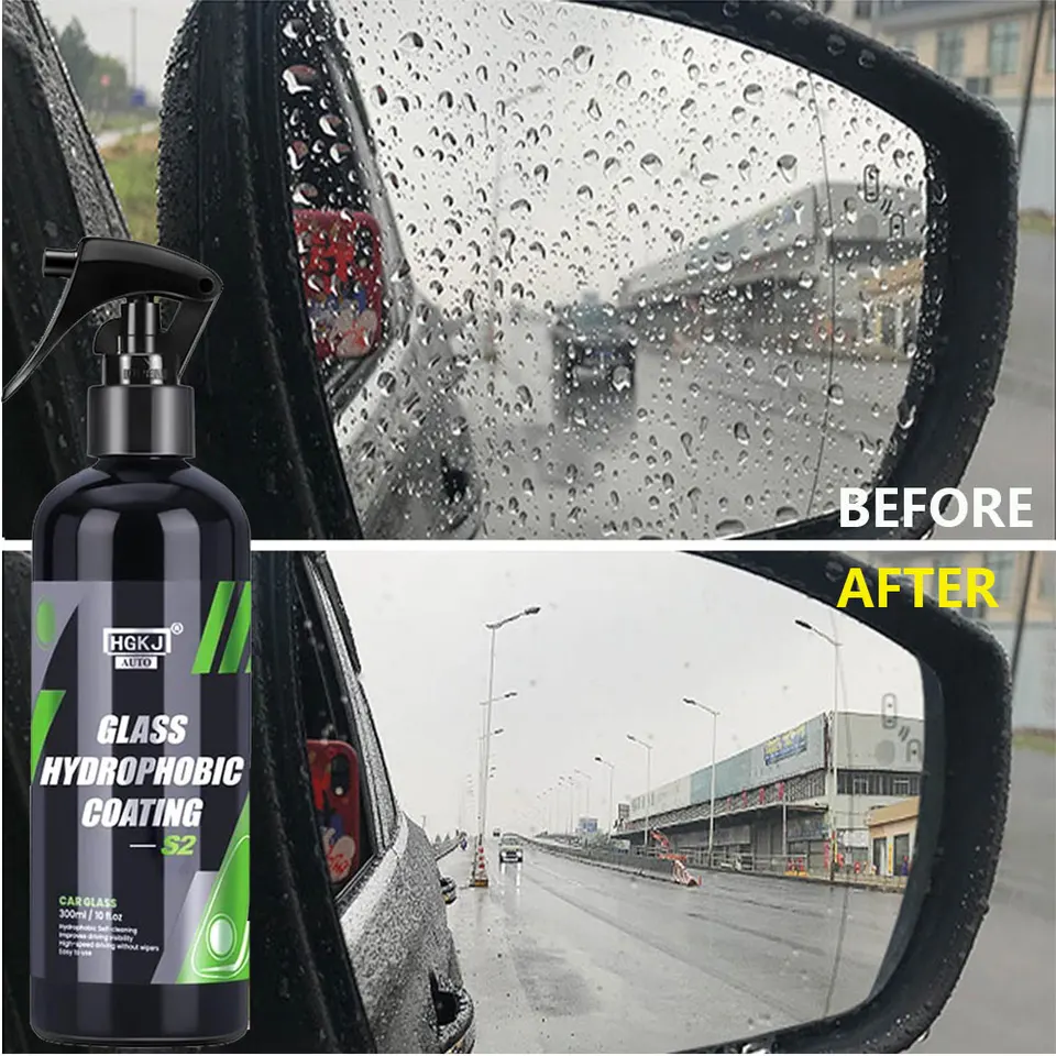 HGKJ S2 Voda odpudzujúci sprej hydrofóbny protikladový povlak pre automobilové sklo zrkadlové masku