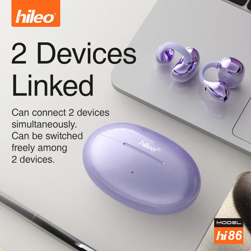 HI 86High End Plynové kosti vedenie uší klip Bluetooth Serchone s ultra dlhou výdržou batérie, športový hifi stereofónny obchod